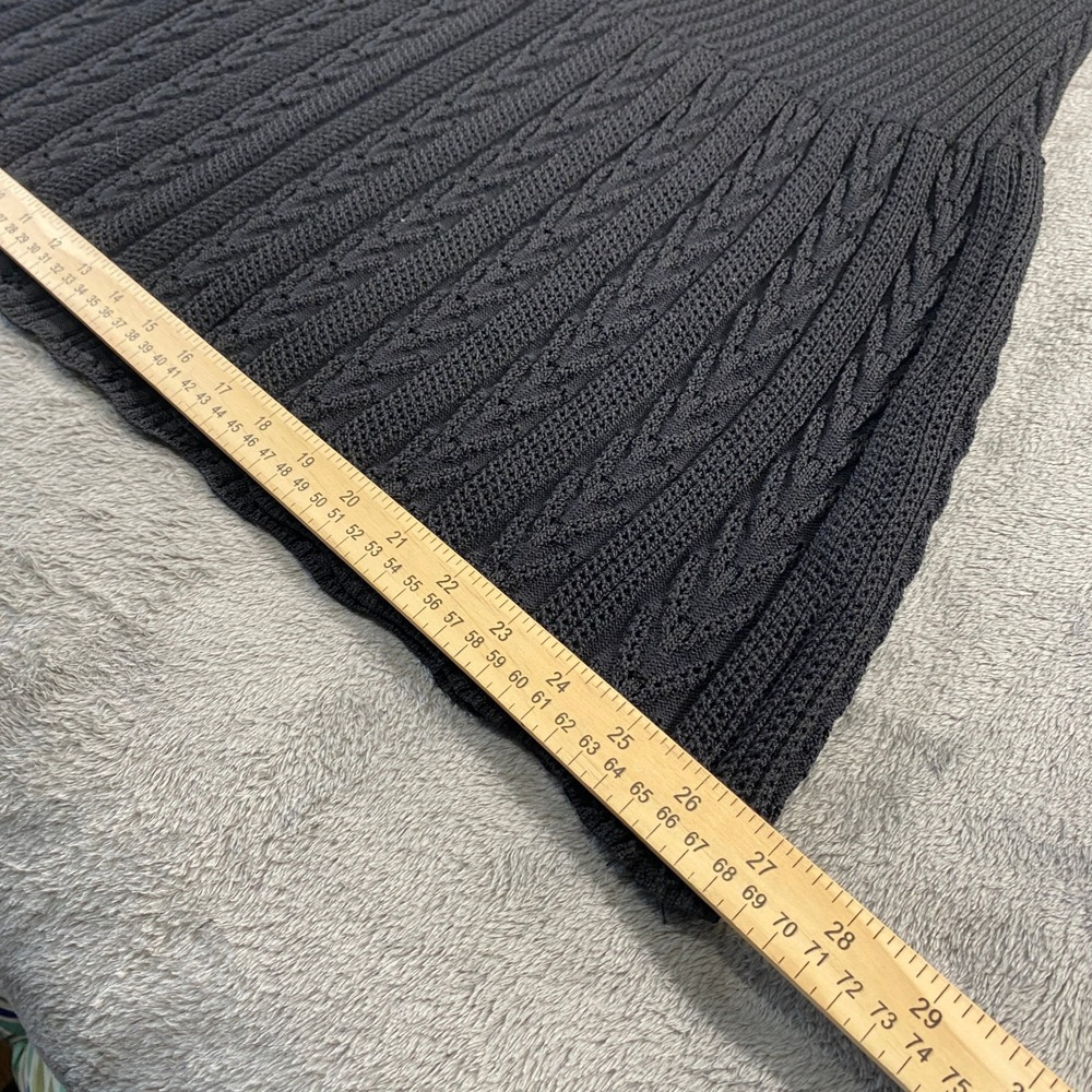 Torrid Sweater Dress Womens 3X Black OTS Trumpet Cable Knit Goth Minimalist New - Picture 7 of 10